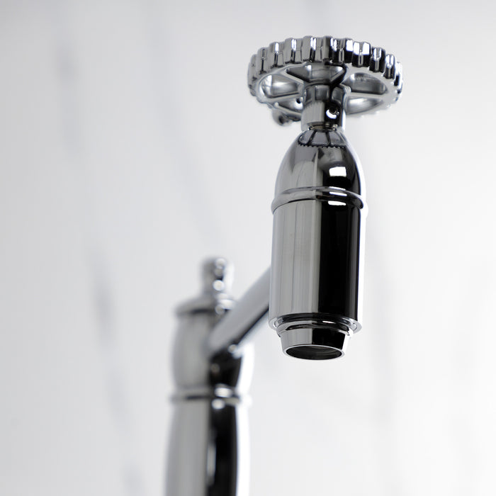 Kingston Tulare KS3701CG - Fuller Two-Handle 1-Hole Deck Mount Pot Filler Faucet, Polished Chrome