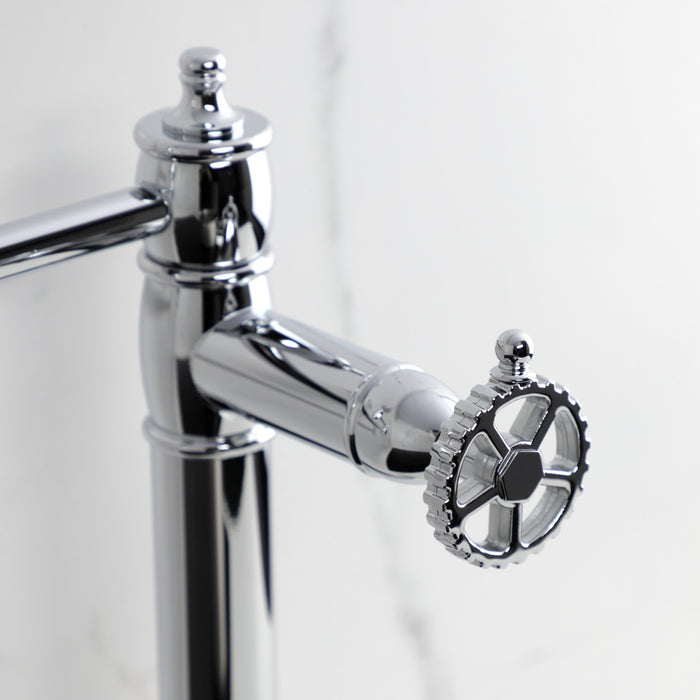 Kingston Tulare KS3701CG - Fuller Two-Handle 1-Hole Deck Mount Pot Filler Faucet, Polished Chrome