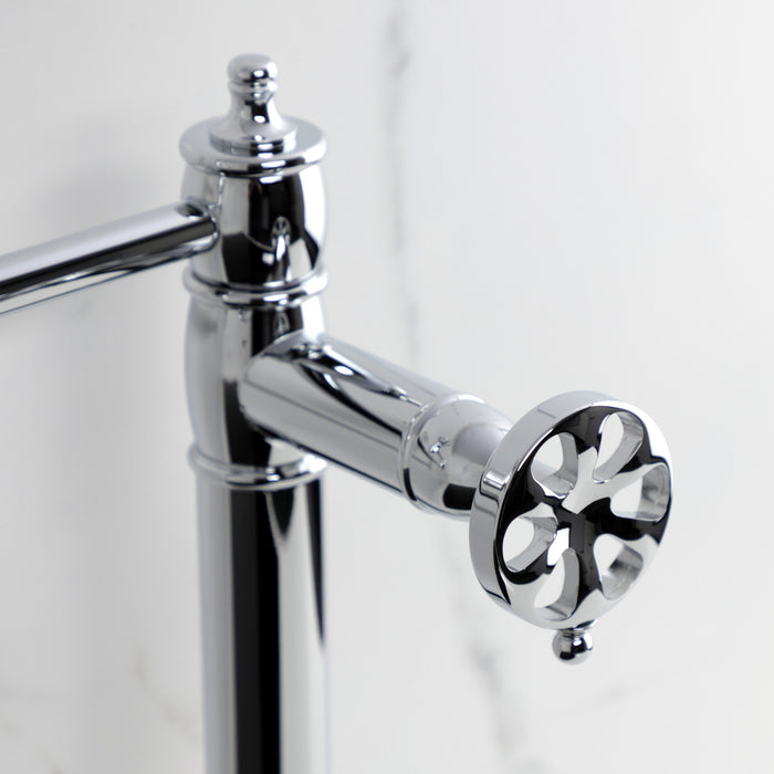 Kingston Tulare KS3701RX - Belknap Two-Handle 1-Hole Deck Mount Pot Filler Faucet, Polished Chrome