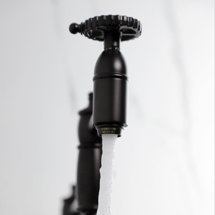 Kingston Tulare KS3705CG - Fuller Two-Handle 1-Hole Deck Mount Pot Filler Faucet, Oil Rubbed Bronze