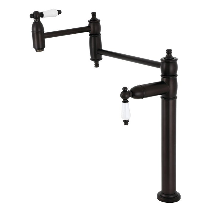 Kingston Restoration KS3705PL Two-Handle 1-Hole Deck Mount Pot Filler Faucet, Oil Rubbed Bronze
