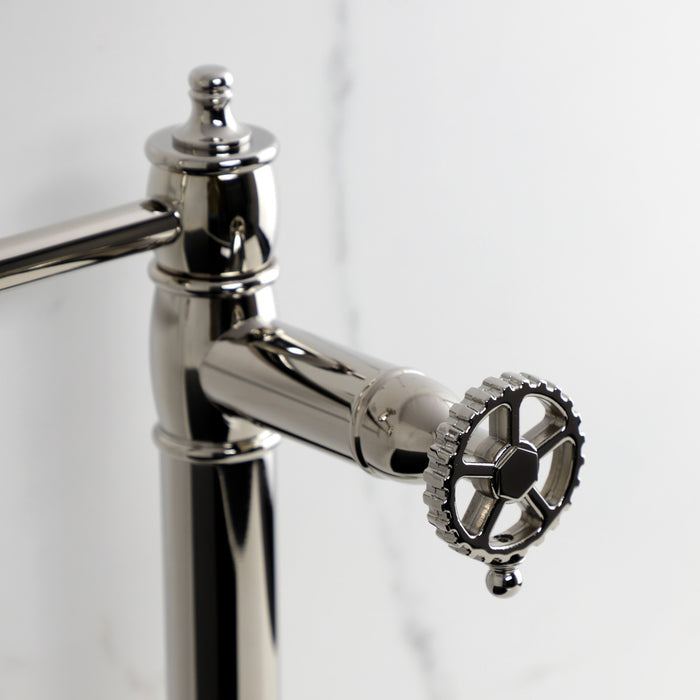 Kingston Tulare KS3706CG - Fuller Two-Handle 1-Hole Deck Mount Pot Filler Faucet, Polished Nickel