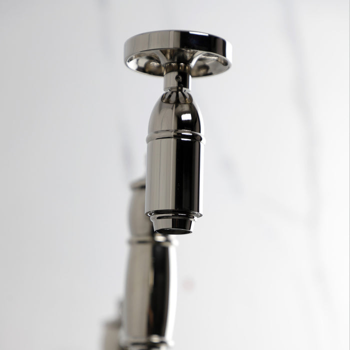 Kingston Tulare KS3706RX - Belknap Two-Handle 1-Hole Deck Mount Pot Filler Faucet, Polished Nickel