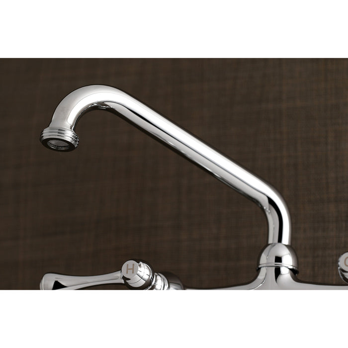 Kingston Heirloom KS373C - Kingston Double-Handle 2-Hole Wall Mount Laundry Faucet, Polished Chrome