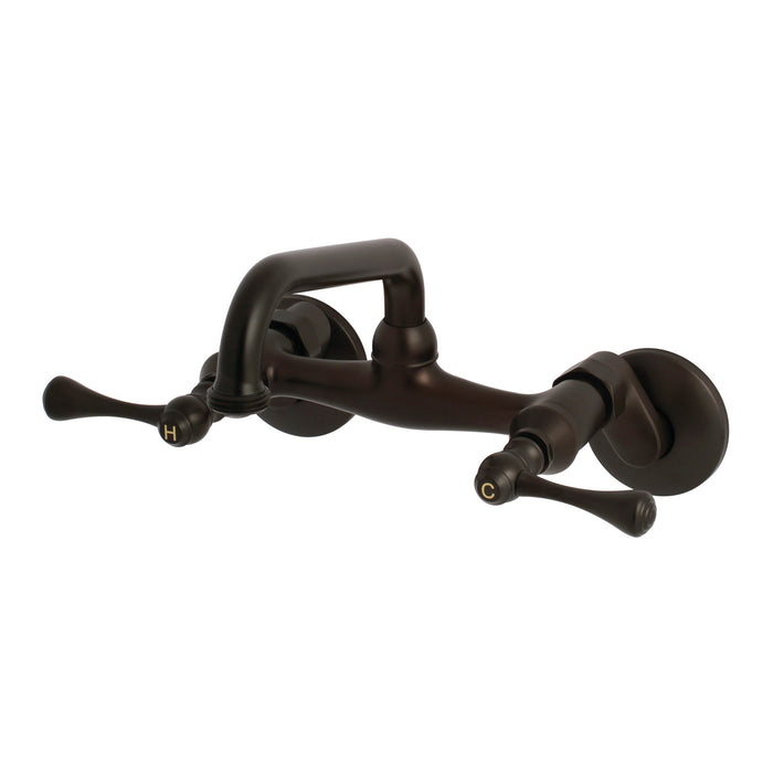 Kingston Heirloom KS373ORB - Kingston Double-Handle 2-Hole Wall Mount Laundry Faucet, Oil Rubbed Bronze