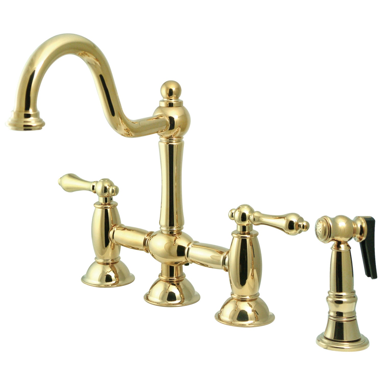 Kingston Brass Brücken-Wasserhahn Mit Side-Spray – In ölgeriebener Bronze, Edles Küchen-Design