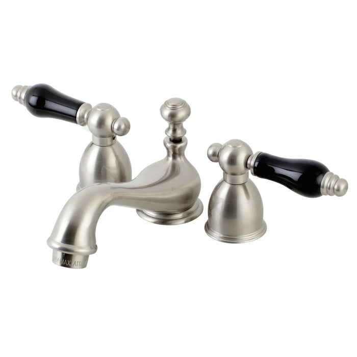 Kingston Heirloom KS3958PKL - Duchess Two-Handle 3-Hole Deck Mount Mini-Widespread Bathroom Faucet with Brass Pop-Up, Brushed Nickel