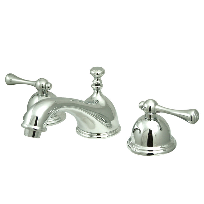 Kingston Heirloom KS3961BL - Vintage Two-Handle 3-Hole Deck Mount Widespread Bathroom Faucet with Brass Pop-Up, Polished Chrome