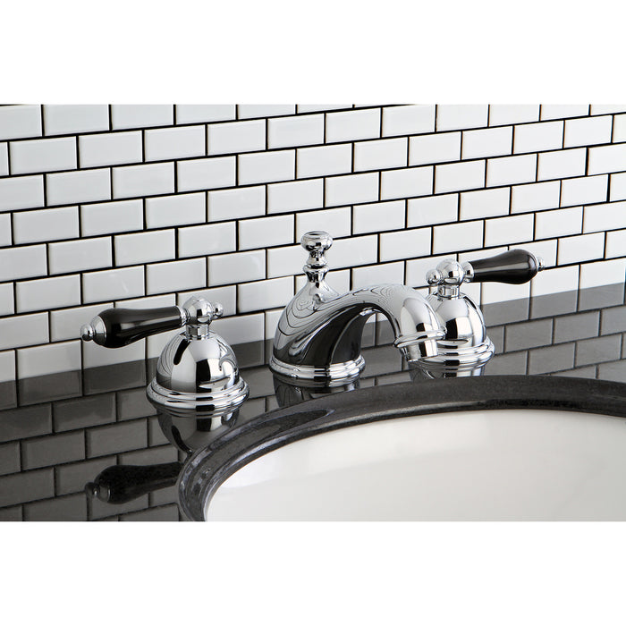 Kingston Heirloom KS3961PKL - Duchess Two-Handle 3-Hole Deck Mount Widespread Bathroom Faucet with Brass Pop-Up, Polished Chrome