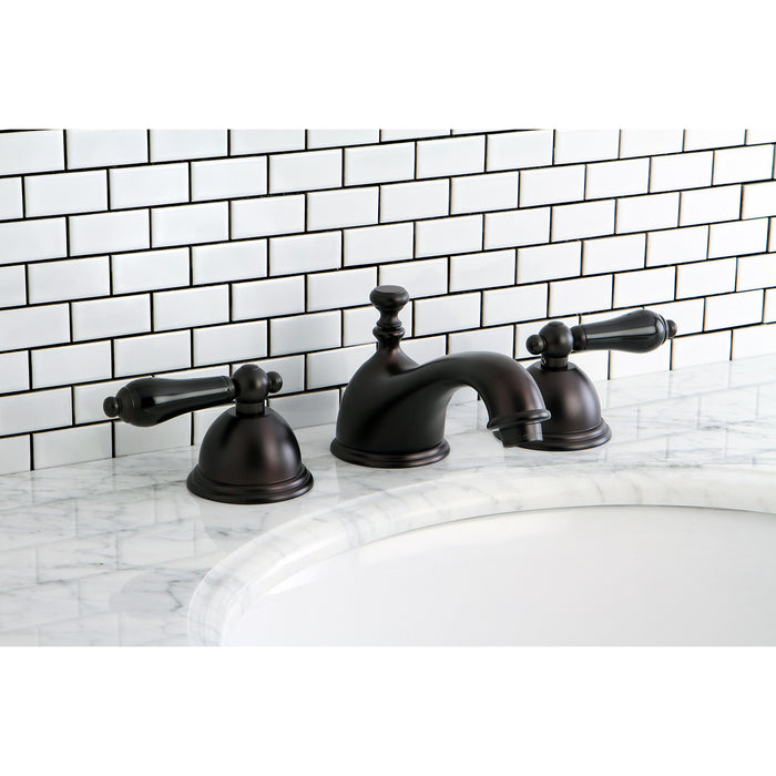 Kingston Heirloom KS3965PKL - Duchess Two-Handle 3-Hole Deck Mount Widespread Bathroom Faucet with Brass Pop-Up, Oil Rubbed Bronze