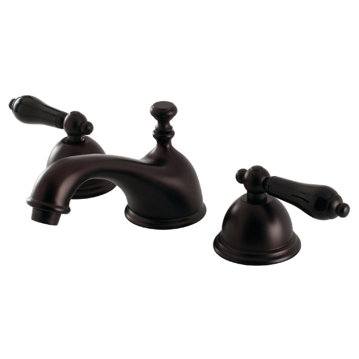 Kingston Heirloom KS3965PKL - Duchess Two-Handle 3-Hole Deck Mount Widespread Bathroom Faucet with Brass Pop-Up, Oil Rubbed Bronze