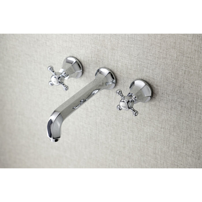 Kingston Tulare KS4021BX - Metropolitan Two-Handle 3-Hole Wall Mount Tub Faucet, Polished Chrome
