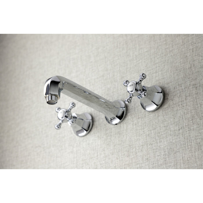 Kingston Tulare KS4021BX - Metropolitan Two-Handle 3-Hole Wall Mount Tub Faucet, Polished Chrome