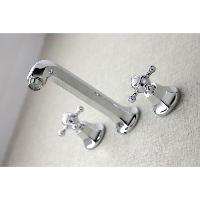 Kingston Tulare KS4021BX - Metropolitan Two-Handle 3-Hole Wall Mount Tub Faucet, Polished Chrome