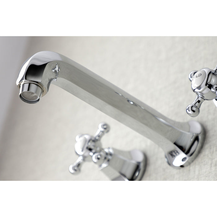 Kingston Tulare KS4021BX - Metropolitan Two-Handle 3-Hole Wall Mount Tub Faucet, Polished Chrome