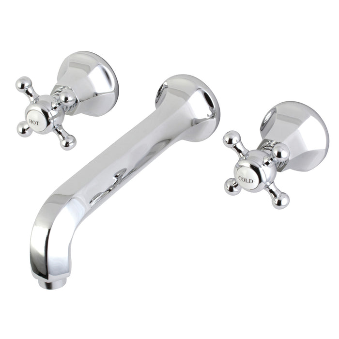 Kingston Tulare KS4021BX - Metropolitan Two-Handle 3-Hole Wall Mount Tub Faucet, Polished Chrome
