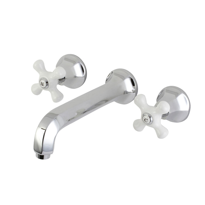 Kingston Tulare KS4021PX - Metropolitan Two-Handle 3-Hole Wall Mount Tub Faucet, Polished Chrome