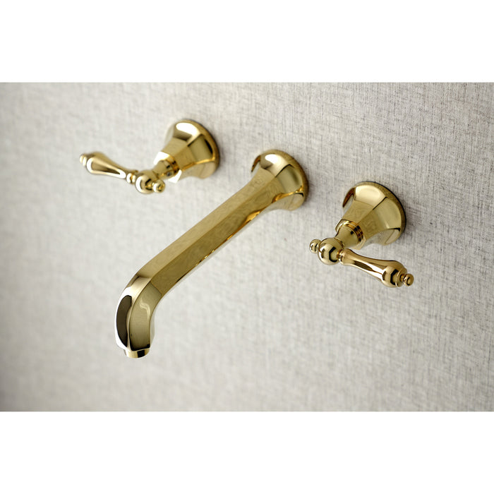 Kingston Tulare KS4022AL - Metropolitan Two-Handle 3-Hole Wall Mount Tub Faucet, Polished Brass