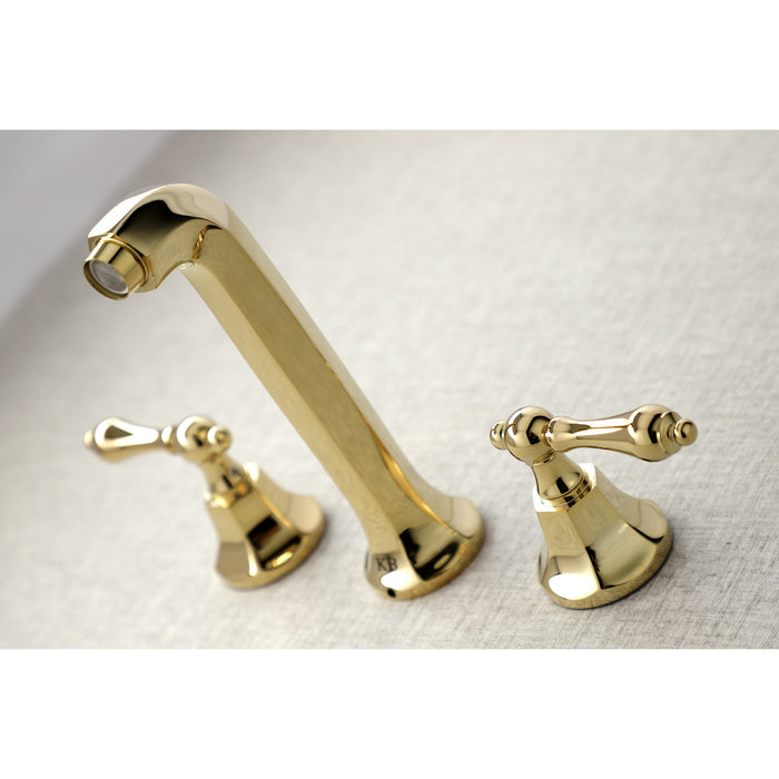 Kingston Tulare KS4022AL - Metropolitan Two-Handle 3-Hole Wall Mount Tub Faucet, Polished Brass