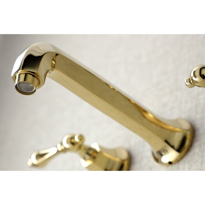Kingston Tulare KS4022AL - Metropolitan Two-Handle 3-Hole Wall Mount Tub Faucet, Polished Brass