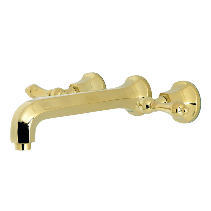 Kingston Tulare KS4022AL - Metropolitan Two-Handle 3-Hole Wall Mount Tub Faucet, Polished Brass