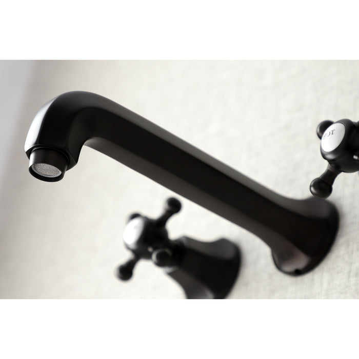 Kingston Tulare KS4025BX - Metropolitan Two-Handle 3-Hole Wall Mount Tub Faucet, Oil Rubbed Bronze