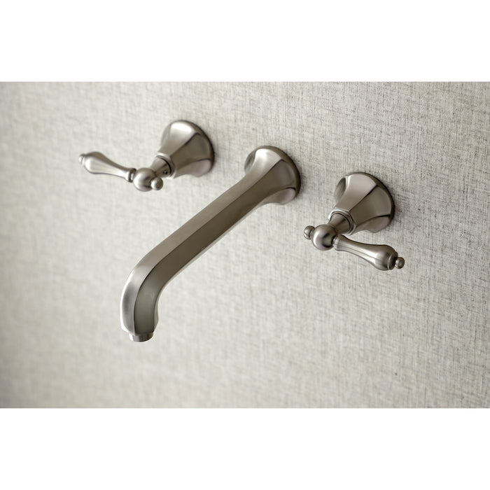 Kingston Tulare KS4028AL - Metropolitan Two-Handle 3-Hole Wall Mount Tub Faucet, Brushed Nickel