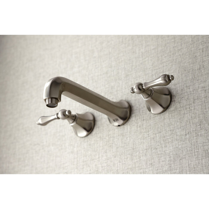 Kingston Tulare KS4028AL - Metropolitan Two-Handle 3-Hole Wall Mount Tub Faucet, Brushed Nickel