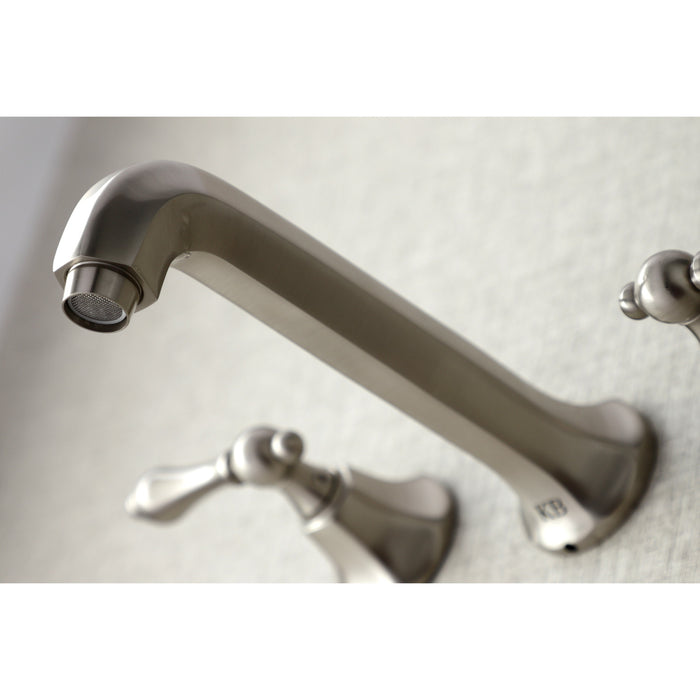 Kingston Tulare KS4028AL - Metropolitan Two-Handle 3-Hole Wall Mount Tub Faucet, Brushed Nickel