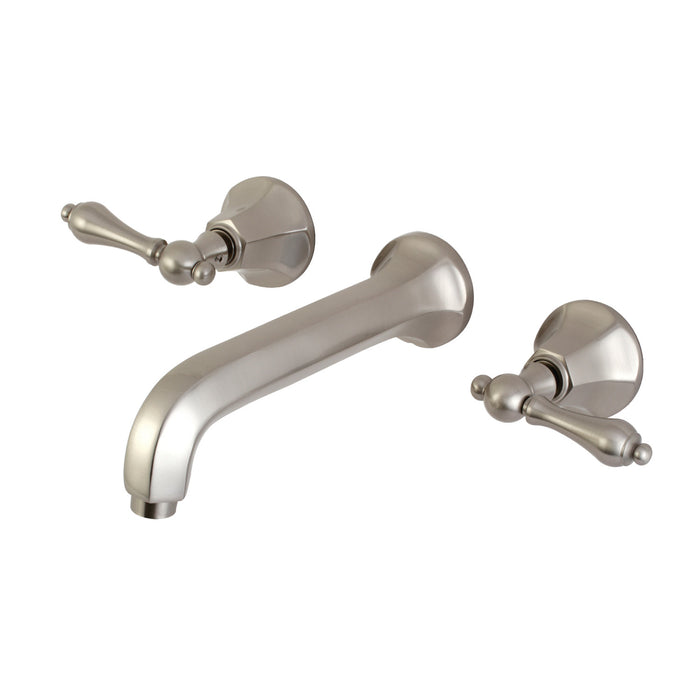 Kingston Tulare KS4028AL - Metropolitan Two-Handle 3-Hole Wall Mount Tub Faucet, Brushed Nickel