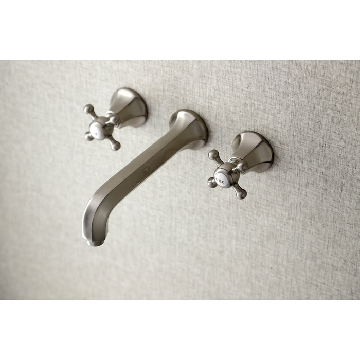 Kingston Tulare KS4028BX - Metropolitan Two-Handle 3-Hole Wall Mount Tub Faucet, Brushed Nickel