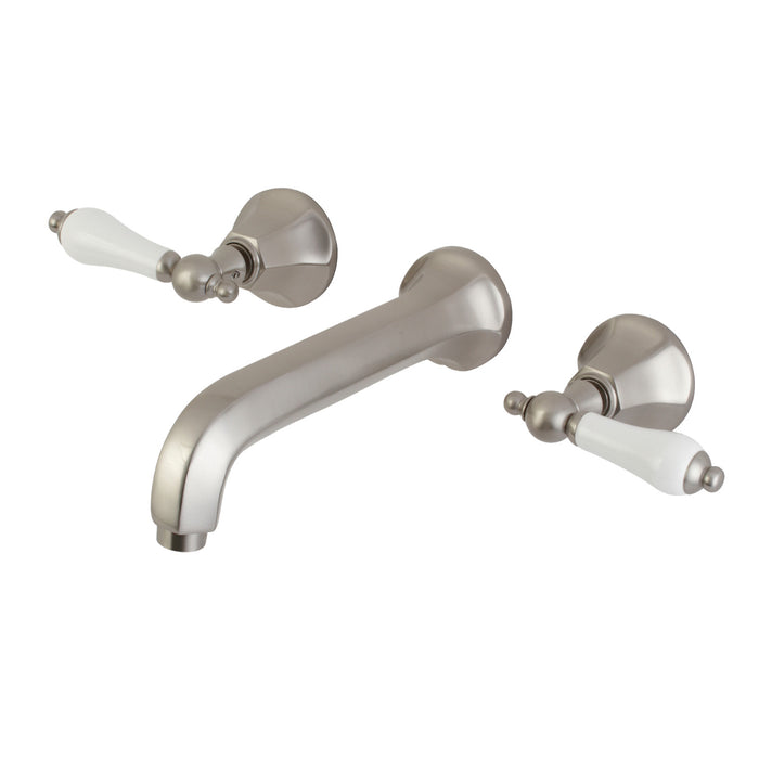 Kingston Tulare KS4028PL - Metropolitan Two-Handle 3-Hole Wall Mount Tub Faucet, Brushed Nickel