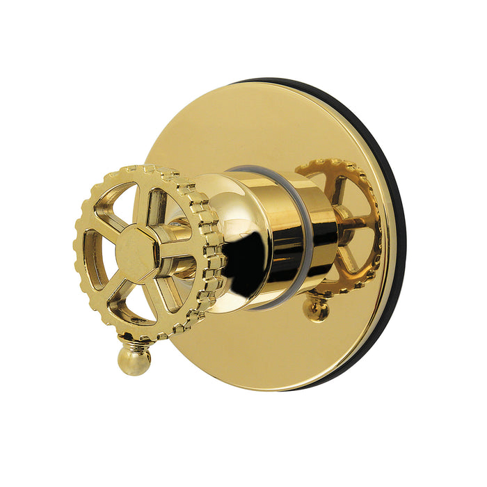 Kingston Sona KS4032CG - Fuller Single-Handle Six-Way Diverter Valve with Round Trim Kit, Polished Brass