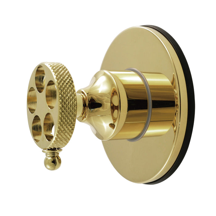 Kingston Sona KS4032RKX - Webb Single-Handle Six-Way Diverter Valve with Knurled Handle and Round Trim Kit, Polished Brass