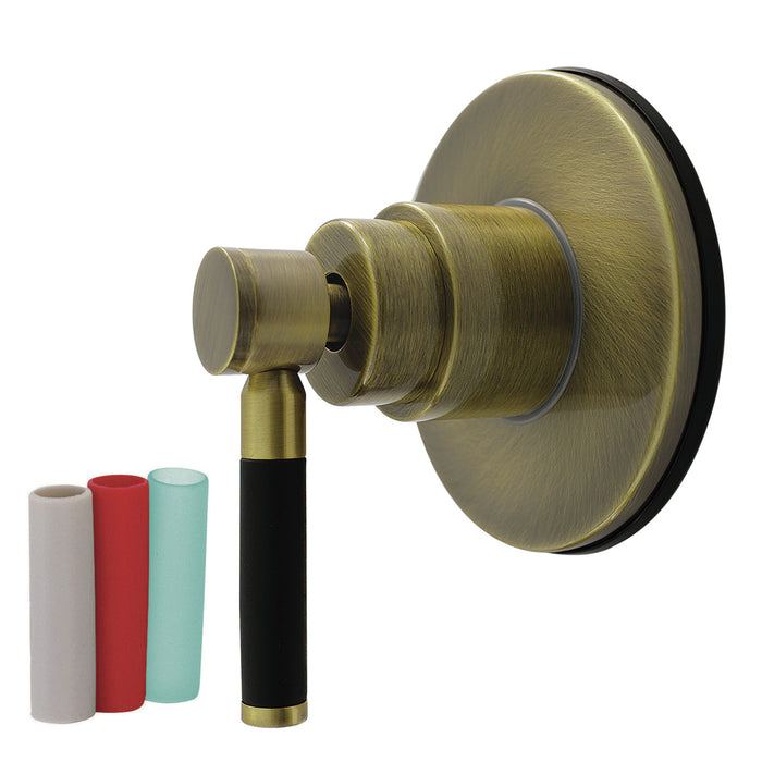 Kingston Sona KS4033DKL - Kaiser Single-Handle Six-Way Diverter Valve with Round Trim Kit, Antique Brass