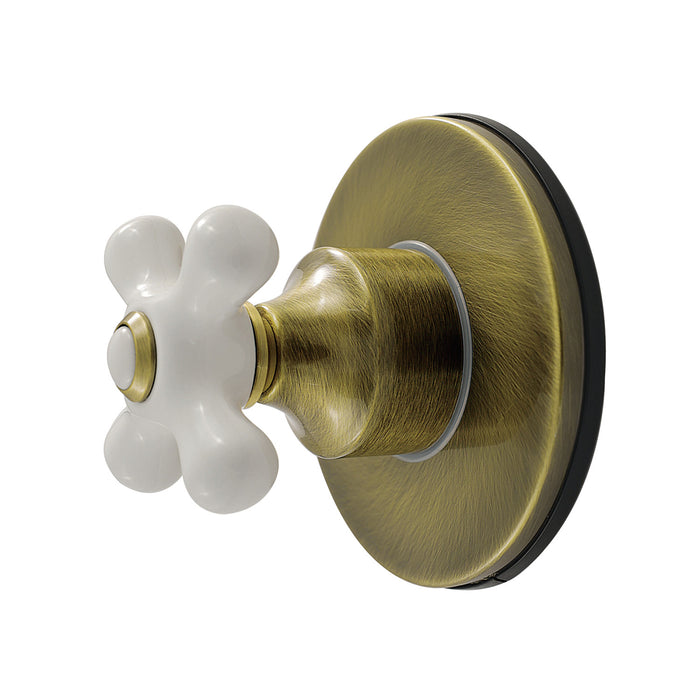 Kingston Heirloom KS4033PX - Restoration Single-Handle Six-Way Diverter Valve with Round Trim Kit, Antique Brass