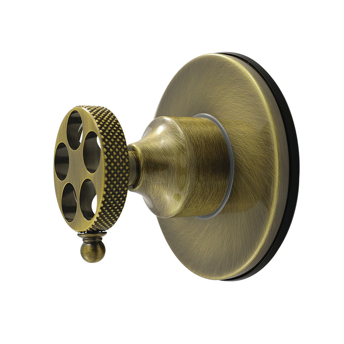 Kingston Sona KS4033RKX - Webb Single-Handle Six-Way Diverter Valve with Knurled Handle and Round Trim Kit, Antique Brass