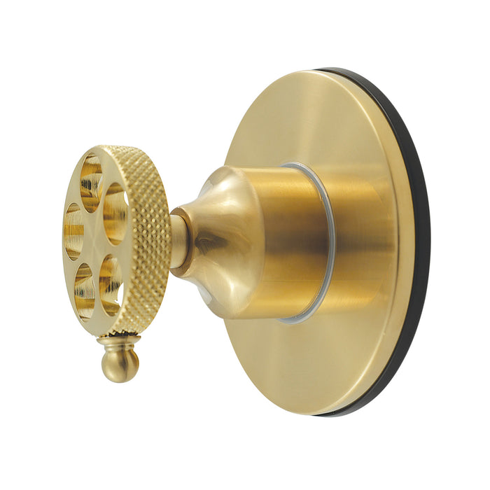 Kingston Sona KS4037RKX - Webb Single-Handle Six-Way Diverter Valve with Knurled Handle and Round Trim Kit, Brushed Brass