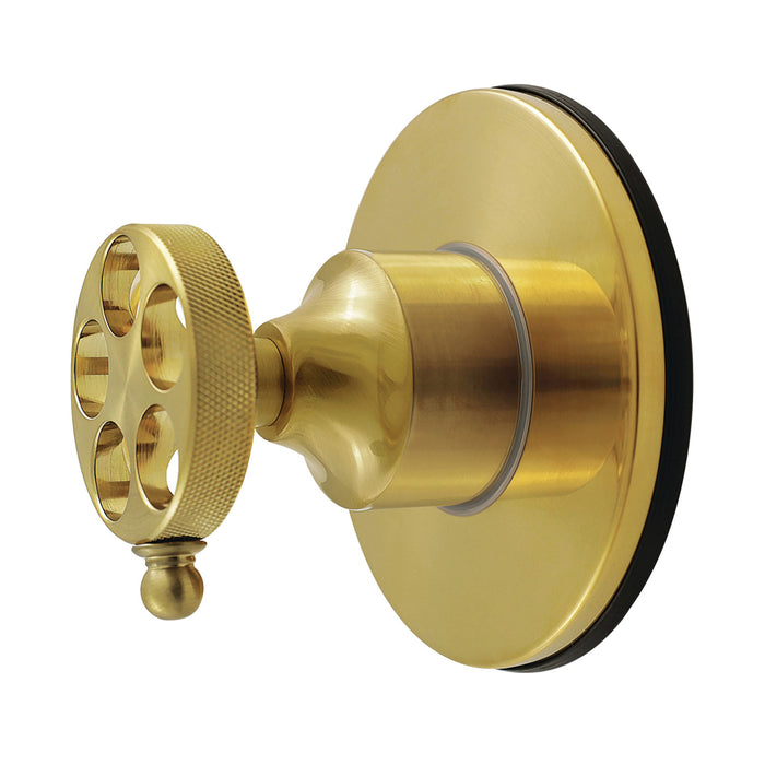 Kingston Sona KS4037RKZ - Wendell Single-Handle Six-Way Diverter Valve with Knurled Handle and Round Trim Kit, Brushed Brass