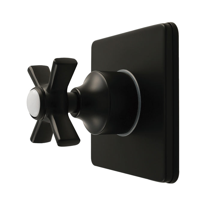 Kingston Tulare KS4040ZX - Millennium Single-Handle Six-Way Diverter Valve with Square Trim Kit, Matte Black