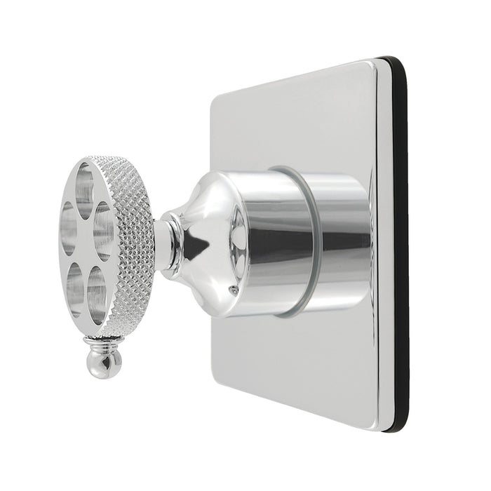 Kingston Sona KS4041RKX - Webb Single-Handle Six-Way Diverter Valve with Knurled Handle and Square Trim Kit, Polished Chrome