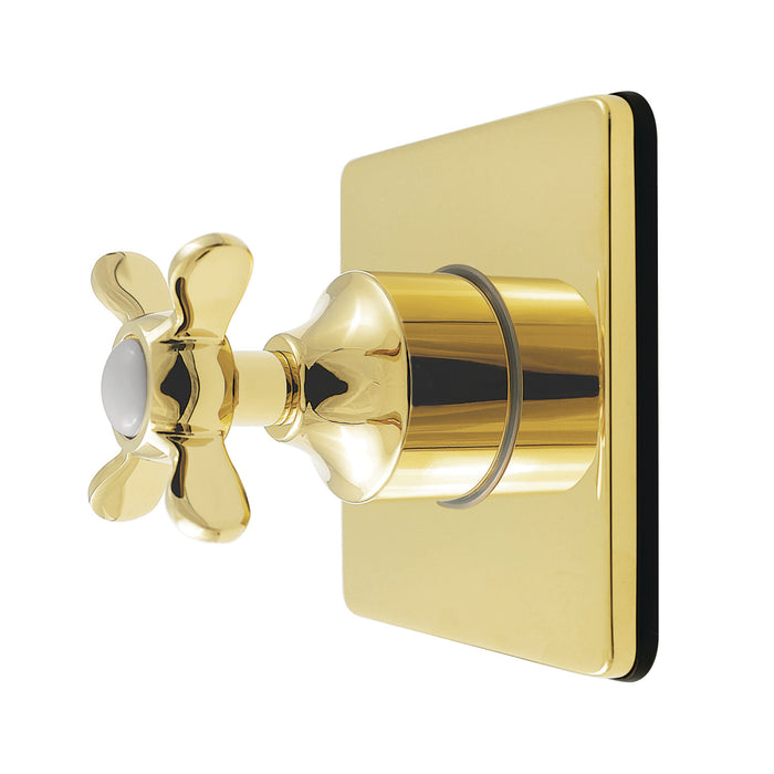 Kingston Tulare KS4042BEX - Essex Single-Handle Six-Way Diverter Valve with Square Trim Kit, Polished Brass