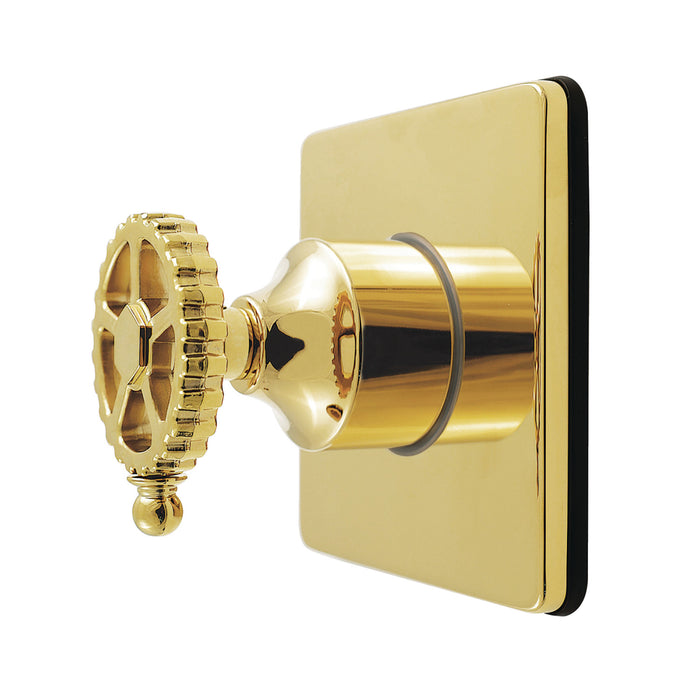 Kingston Sona KS4042CG - Fuller Single-Handle Six-Way Diverter Valve with Square Trim Kit, Polished Brass
