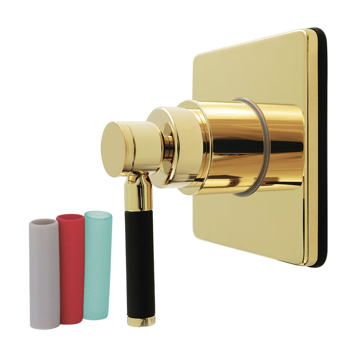 Kingston Sona KS4042DKL - Kaiser Single-Handle Six-Way Diverter Valve with Square Trim Kit, Polished Brass