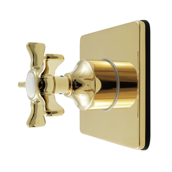 Kingston Tulare KS4042NX - Hamilton Single-Handle Six-Way Diverter Valve with Square Trim Kit, Polished Brass