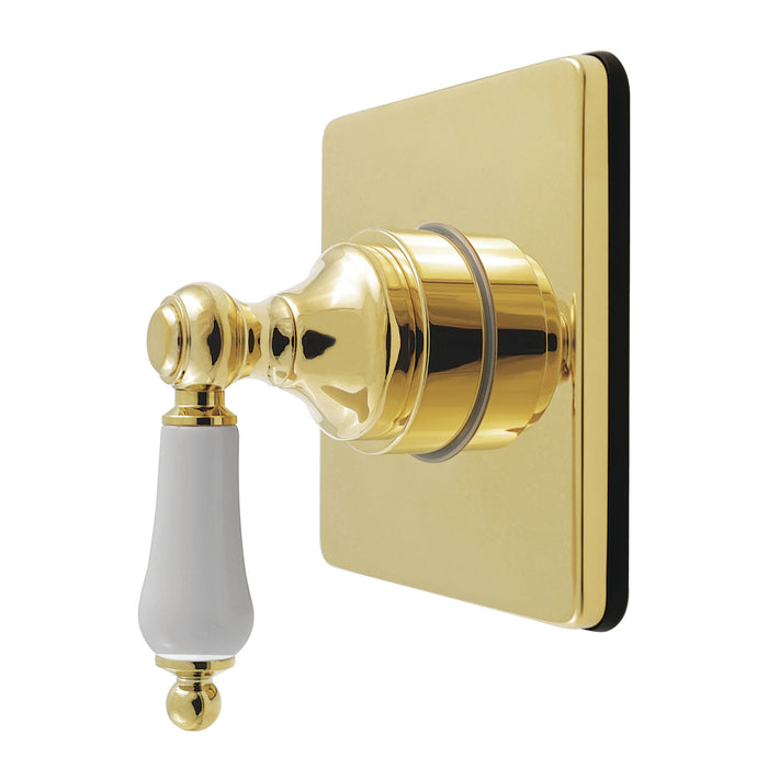 Kingston Heirloom KS4042PL - Restoration Single-Handle Six-Way Diverter Valve with Square Trim Kit, Polished Brass