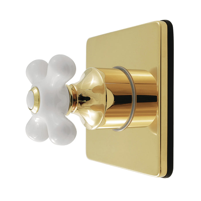 Kingston Heirloom KS4042PX - Restoration Single-Handle Six-Way Diverter Valve with Square Trim Kit, Polished Brass