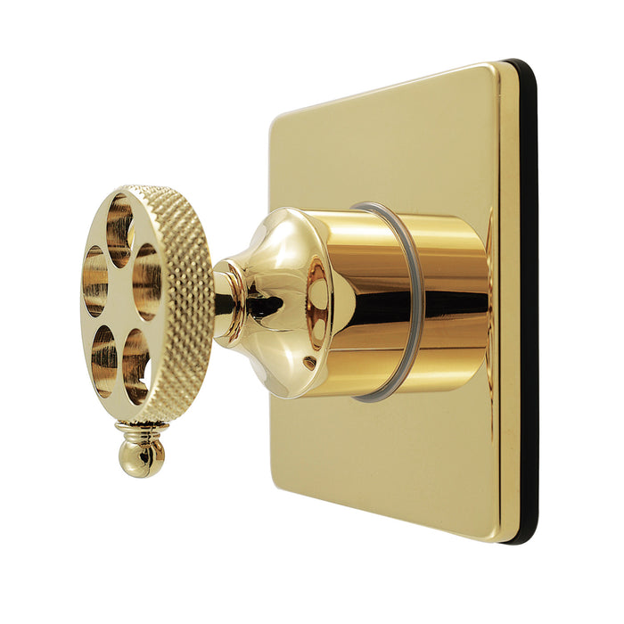 Kingston Sona KS4042RKX - Webb Single-Handle Six-Way Diverter Valve with Knurled Handle and Square Trim Kit, Polished Brass