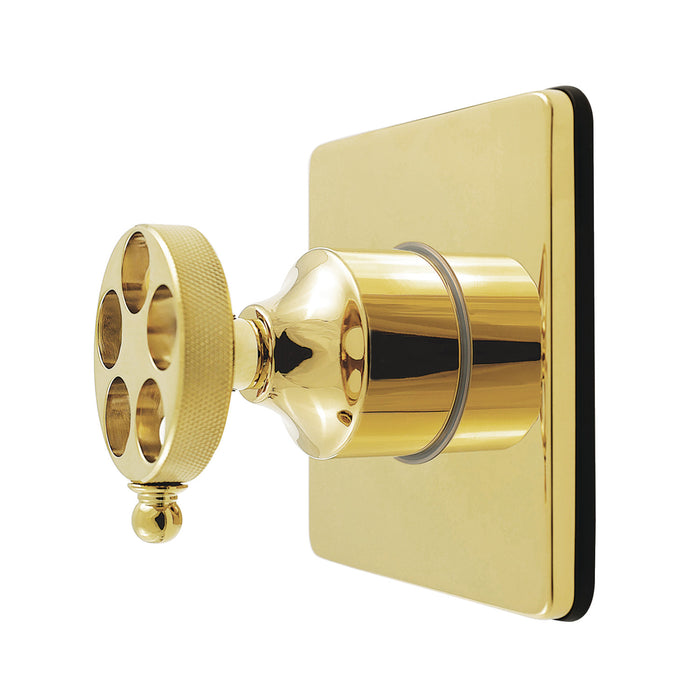 Kingston Sona KS4042RKZ - Wendell Single-Handle Six-Way Diverter Valve with Knurled Handle and Square Trim Kit, Polished Brass