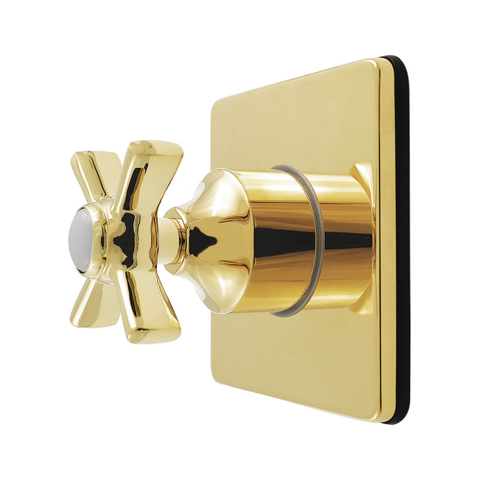Kingston Tulare KS4042ZX - Millennium Single-Handle Six-Way Diverter Valve with Square Trim Kit, Polished Brass
